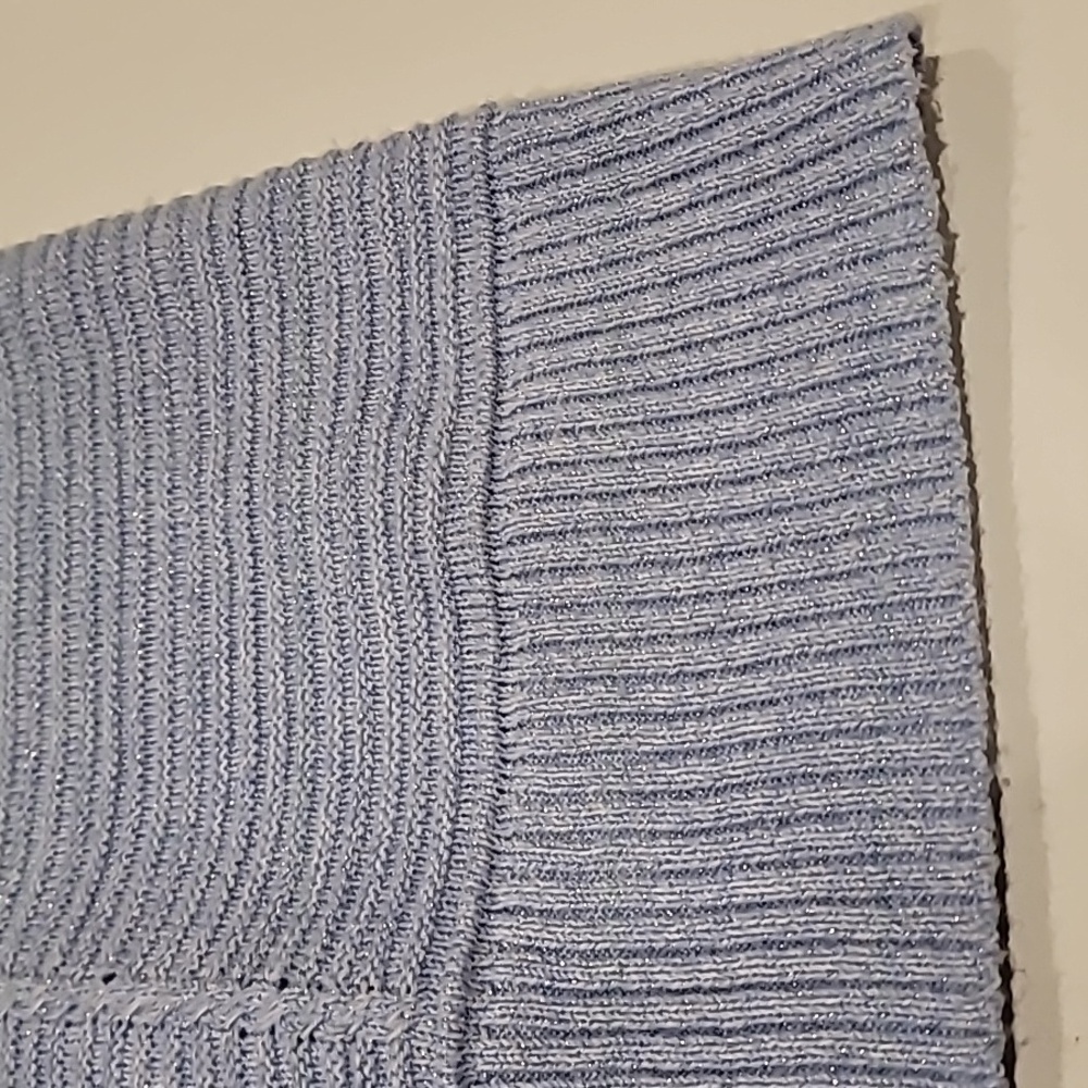 Nine West Sparkle Ribbed Knit Sweater Pastel Blue XS - Picture 5 of 13